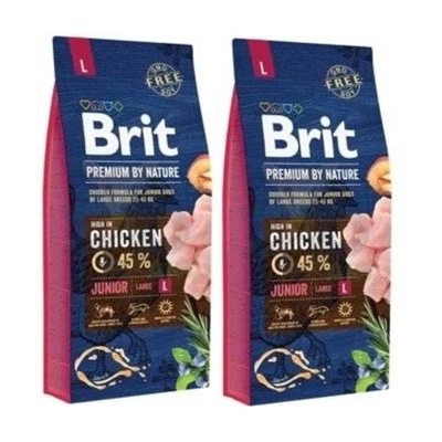 Brit Premium By Nature Junior L mit Huhn 2x15kg