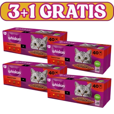 WHISKAS Beutel für Erwachsene 120 x 85 g + 40 x 85 g GRATIS