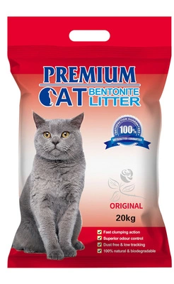 Premium-Katzenklumpstreu aus Bentonit - Natürlich für Katzen 20kg