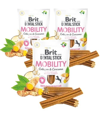 BRIT CARE Dog Dental Stick Mobility mit Kurkuma & Kollagen 3x (7szt (251g))