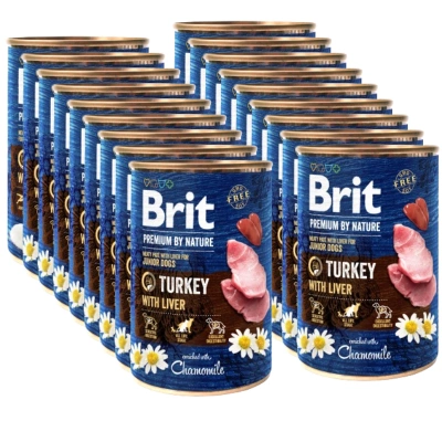 Brit Premium By Nature Turkey With Liver 18x400g