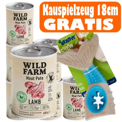 Wild Farm Pastete Lamm 6x400g glutenfreies Hundefutter