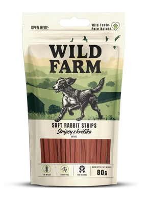 WILD FARM Kaninchenstreifen 80g Hundeleckerli