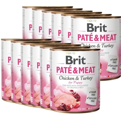 Brit Paté & Meat For Puppy Huhn und Pute 12x800g