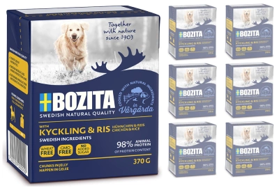 BOZITA Dog Huhn und Reis in Götterspeise 6x370g