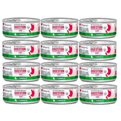 Disgual Nassfutter für Katzen, Veterinär, Verdauung, Kaninchen (erwachsen), 12x85 g