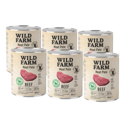 WILD FARM Pastete Rind 6x800g glutenfreies Hundefutter