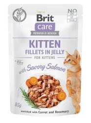 Brit Care Cat Pouch Kitten  Filets in Lachssoße, angereichert mit Karotten und Rosmarin 85g