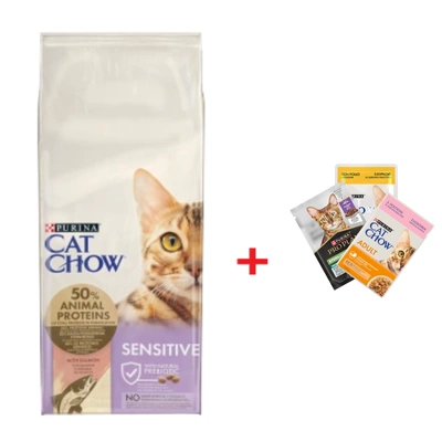 Purina Cat Chow Special Care Sensitive 15kg + 3x Katzenfutter GRATIS!