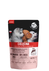 PetRepublic JUNIOR fein gehackte Stücke in einer delikaten Sauce - Kalbfleisch 100g für Hunde