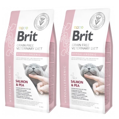 Brit Grain Free Veterinary Diet Cat Hypoallergenic Salmon & Peas 2x5kg