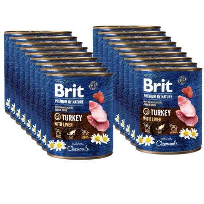 Brit Premium By Nature Turkey With Liver 18x800g