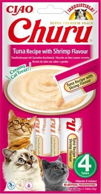 INABA Churu Katzenleckerli mit Thunfisch und Krabbengeschmack 4x14g