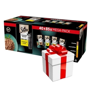 Sheba Delikatesse Geflügelgeschmack in Gelee – Nassfutter für Katzen, 40 x 85 g + Überraschung für die Katze GRATIS!