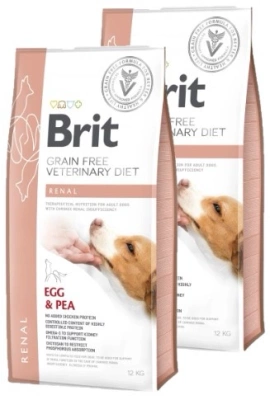 Brit Grain Free Veterinary Diets Dog Renal Egg & Pea 2x12kg