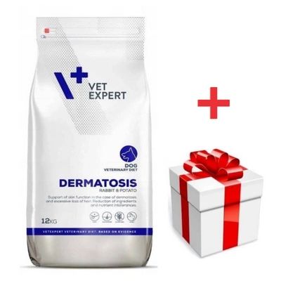 VETEXPERT Veterinary Diet Dog Dermatosis Rabbit&Potato 12kg + una sorpresa per il vostro cane
