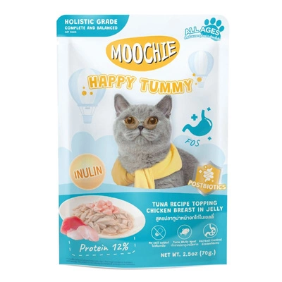 MOOCHIE Happy Tummy Thunfisch-Rezeptur mit Hühnerbrust in Gelee (Gesunder Darm) 70 g