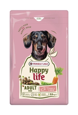 VERSELE-LAGA Happy Life Adult Mini Lamb 2,5kg - Futter für erwachsene und kleine Hunde mit Lamm