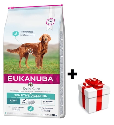 Eukanuba Daily Care Adult Sensitive Digestion 12kg + Überraschung für den Hund
