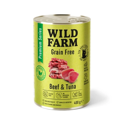 WILD FARM Premium Grain Free Beef and Tuna 400g - getreidefreies Katzenfutter