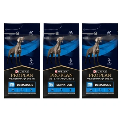 PURINA Pro Plan Tiernahrung DRM Dermatose 3x3kg