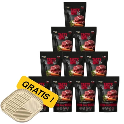 Tasty Dogs Life Rindfleisch-Gelee-Schale 10x500g + Miskomata GRATIS!