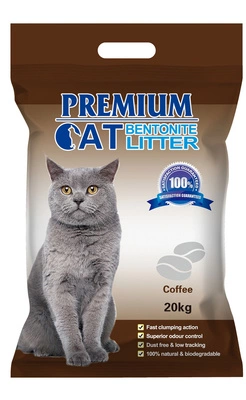 Premium-Katzenklumpstreu aus Bentonit - Kaffee für Katzen 20kg