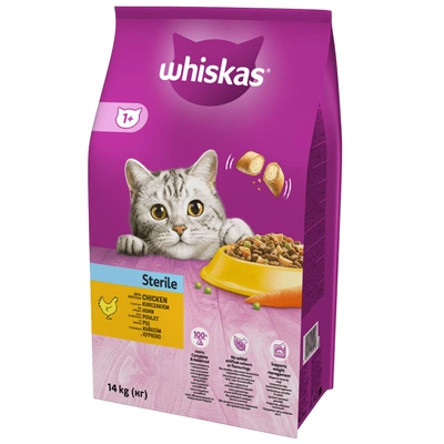 WHISKAS Katzentrockenfutter 1+ Steril mit Huhn 14kg
