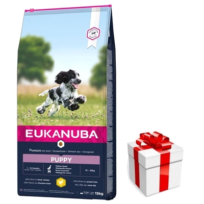 Eukanuba Puppy&Junior Medium Breed 15kg + Überraschung für Hunde GRATIS!
