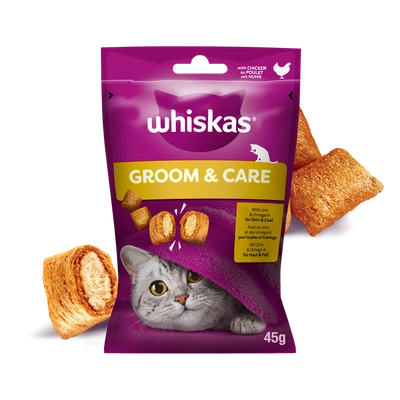 WHISKAS Zdrowy Blask 45g – Delikatesse für Katzen, mit Huhn