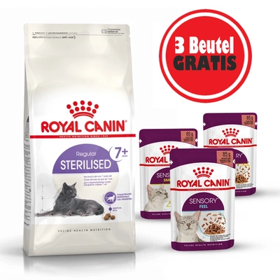 ROYAL CANIN Sterilised +7 10kg + 3 Beutel Nassfutter GRATIS!!!