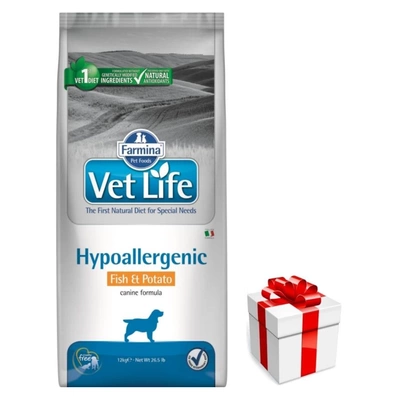 Farmina Vet Life Canine Hypoallergenic Fish&Potato 12kg + Überraschung für den Hund