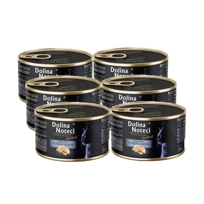DOLINA NOTECI Premium Sterilised für Katzen reich an Perlhuhn 6x185g