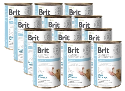 Brit Grain Free Veterinary Diet Dog Obesity mit Lamm & Erbsen 12x400g
