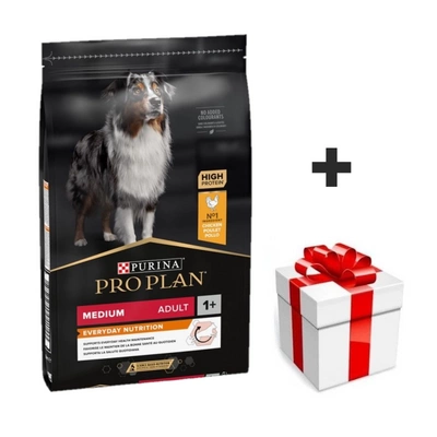 Purina Pro Plan Medium Adult Optibalance, Huhn und Reis 14 kg + Überraschung für den Hund