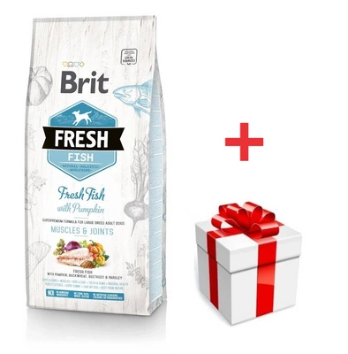 Brit Fresh Fish & Pumpkin Adult Large Muscles & Joints 12kg + eine Überraschung für Ihren Hund GRATIS!