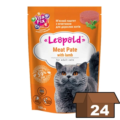 Leopold Fleischpastete mit Lamm für Katzen 24x100g