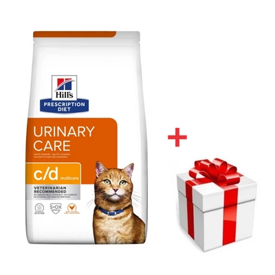HILL'S PD Prescription Diet Feline c/d Multicare Huhn 8kg + Überraschung für die Katze