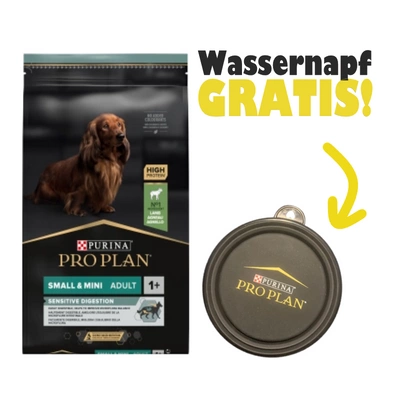 PRO PLAN Sensitive Digestion Small & Mini lammfleischreiches Hundefutter 7kg + Wassernapf GRATIS!