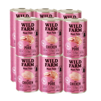 WILD FARM Pate Chicken/Pork 12x400g - glutenfreies Katzenfutter