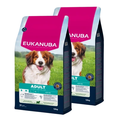 EUKANUBA Adult Small&Medium Breed mit Lamm und Reis 2x12 kg