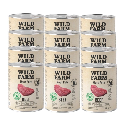 WILD FARM Pastete Rind 12x800g glutenfreies Hundefutter