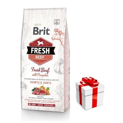 Brit Fresh Beef & Pumpkin Puppy Large Wachstum & Gelenke 12kg + eine Überraschung für Ihren Hund GRATIS!