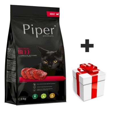 DOLINA NOTECI Piper Animals mit Rindfleisch für Katzen 3kg + Überraschung für die Katze