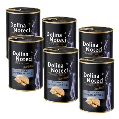 DOLINA NOTECI Premium für sterilisierte Katzen reich an Perlhuhn 6x400g
