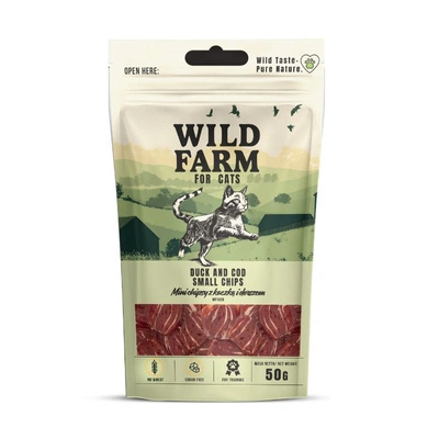 WILD FARM Chips mit Ente und Kabeljau 50 g Leckerbissen für Katzen