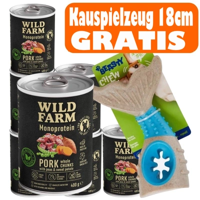 Wild Farm Monoprotein Schweinefleisch 6x400g hypoallergenes Hundefutter