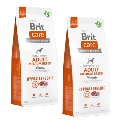 BRIT CARE Hund Hypoallergen Adult Mittlere Rasse Lamm 2x12kg