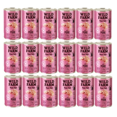 WILD FARM Pastete Schweinefleisch 18x400g - glutenfreies Katzenfutter