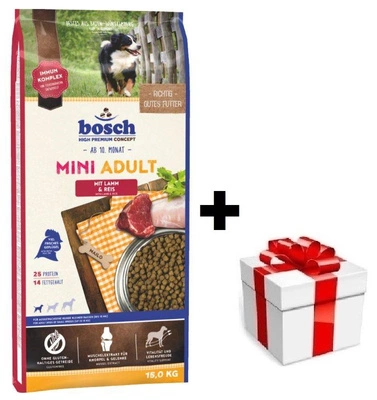 BOSCH Adult Mini Lamb & Rice 15kg + Überraschung für den Hund